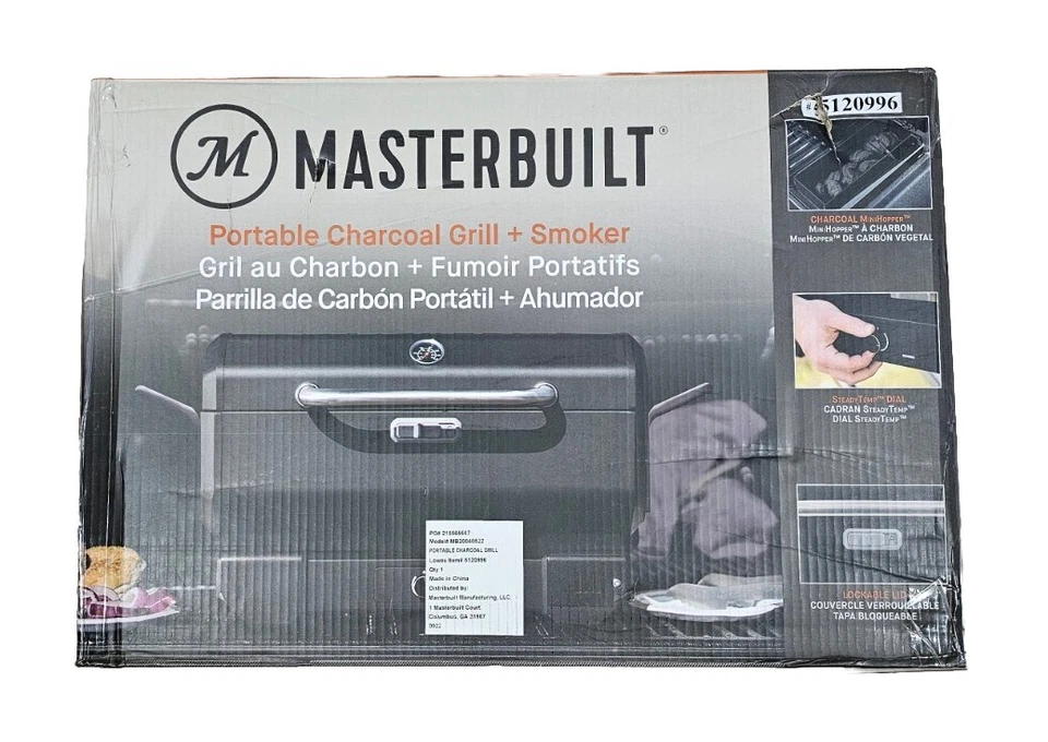 Masterbuilt Portable Charcoal Grill and Smoker MB20040522 -