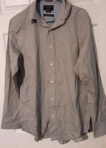 Black Brown 1826 Mens Gray Long Sleeve Button-Down Shirt 16.5 34 - Picture 1 of 8