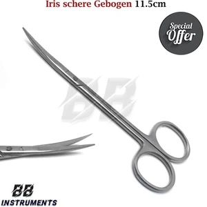 Irisschere gebogen chirurgische Schere Spitze, Präparierschere 12 cm - Bild 1 von 4