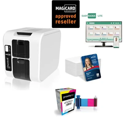 Magicard Pronto100 Plastic Card Printer with Ribbon, Software, Cards & Delivery. - Image 1 of 2