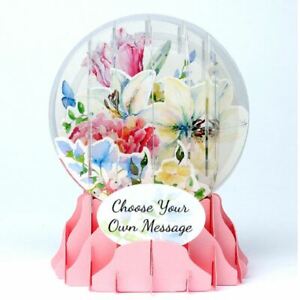 Pop-Up Greeting Card Everyday Globe by Up With Paper - Watercolour Bouqet