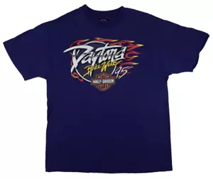 Camisa Harley-Davidson Talla L Azul De Colección Doble Cara 1995 Miami FL BIKE SEMANA LEER - Imagen 1 de 7