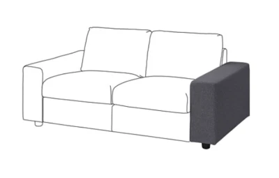 IKEA VIMLE Bezug für Armlehne, breit gunnared mittelgrau 705.015.41 - Bild 1 von 3