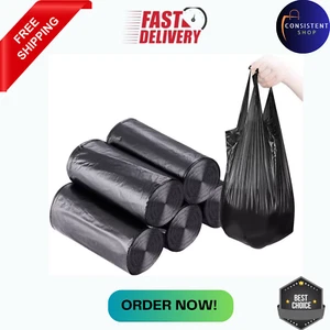 100 PCS 4 Gallon Small Trash Bags, 5 Rolls 46X60 Cm, Garbage Bags for Kitchen - Picture 1 of 9