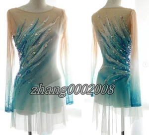 Shiny Ice Figure Skating Dress.Competition Acrobatic Twirling Baton Dance Outfit - Picture 1 of 8