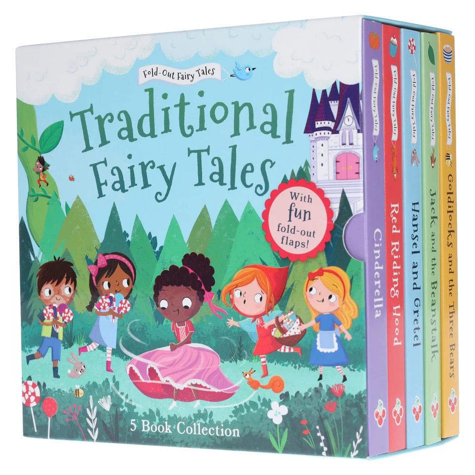 Traditional Fold-Out Fairy Tales Collection  5 Books Box Set - Ages 3-6 - BB - Image 1 of 4