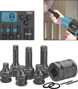HAZET Kraft Steckschlüsseleinsätze 11-tlg 3/4 Zoll 1/2 Zoll Vielzahn XZN 990S/11 - Bild 1 von 3