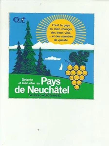 ADESIVO VINTAGE STICKER PAYS DE NEUCHATEL - Foto 1 di 1