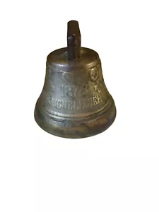 Antique 1878 Cast brass cow bell Saignelegier Chiantel Foundry Swiss Bevin Bros - Picture 1 of 10