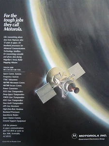 3/1990 PUB MOTOROLA ELECTRONICS SATELLITE SPACE ESPACE MAGELLAN VENUS MAPPING AD - Bild 1 von 1