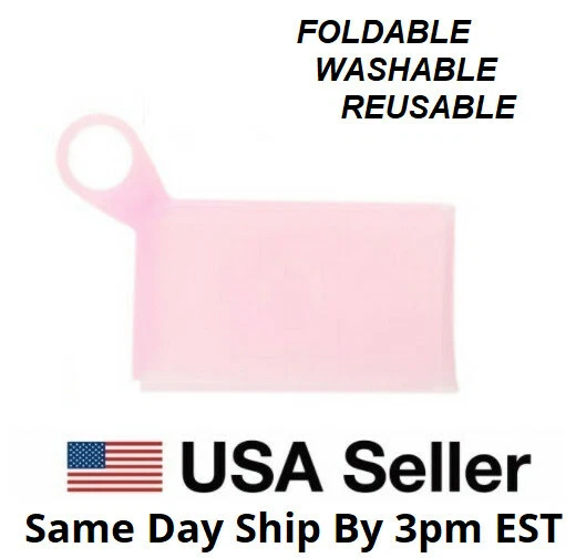Face Mask Case Protector - Foldable - Wallet and Pocket size PINK US FAST SHIP - Image 1 of 4
