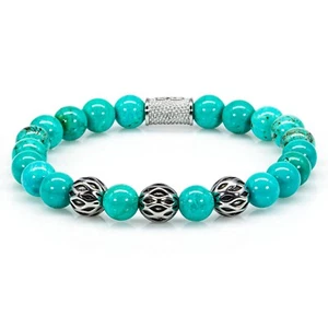 Perlenarmband Grüner Türkis Perlen Silver Sphaera - Bild 1 von 8