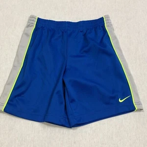 Nike Boys Size 7 Blue Athletic Gray Striped Short D8 - Picture 1 of 11