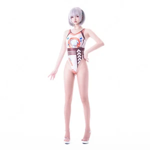 Women Sexy Glossy Oil One Piece Swimwear Printed Casual Cosplay Costume Bodysuit - Picture 1 of 19