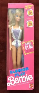 Bambola Barbie vintage 1990 Fashion Play nuova sigillata senza scatola 9629 orsacchiotto bianco lavanda - Foto 1 di 12