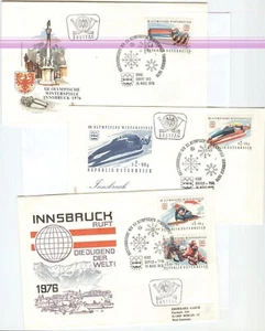 AUSTRIA Olympic Games Innsbruck 1976 First Olympic set on 3 First day covers - Picture 1 of 1
