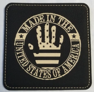 MADE IN THE UNITED STATES OF AMERICA Set mit 4 schwarzen Lederuntersetzern - Bild 1 von 2