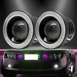 Car SUV 3 inch Angel Eye Green COB Halo Ring Projector LED DRL Daytime Fog Light - Imagen 1 de 6
