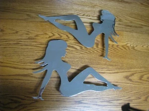 Set of 2 Large Trucker Chrome Lady's 17" Long X 11" Tall - Picture 1 of 22