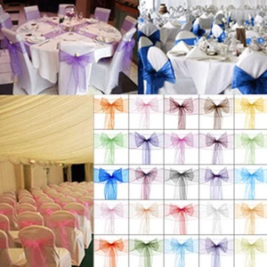 200 arcos de faja cubierta para silla organza 8"x108" 30 colores extra anchos boda **OFERTA** - Imagen 1 de 5