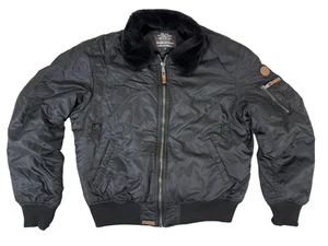 Vintage Top Gun Type B-15 US Air Force Jacket Black Fur Neckline Size 2X - Picture 1 of 14