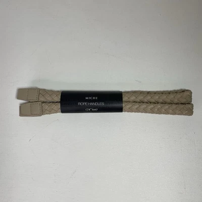 Ремни для сумочки сменные MICHE 2 ручки желтовато-коричневые веревочные плетеные длина 24 дюйма - Изображение 1 из 4