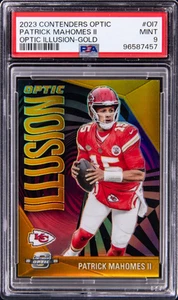 PSA 9 2023 Panini Contenders Optic #OI-7 PATRICK MAHOMES Illusion Gold Prizm /10 - Foto 1 di 2