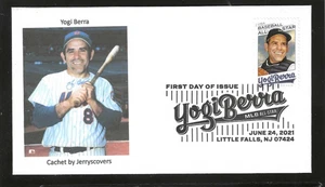 BASEBALL YOGI BERRA FDC 2021 LTTLE FALLS, NEW JERSEY JERRY'S COVERS ONLY 1 MADE - Picture 1 of 1