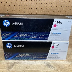 2x Cartucho de tóner HP 414A W2023A MAGENTA LASERJET genuino OEM HP - Imagen 1 de 8