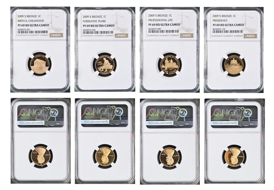 2009 S Bronze Lincoln Proof Cent Set PF69 RD Ultra Cameo - Image 1 of 4