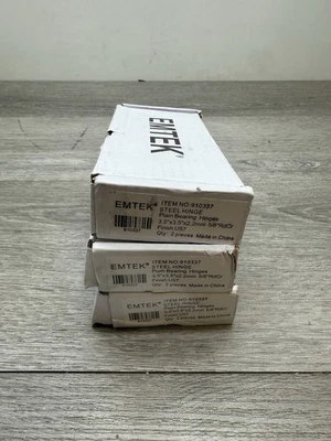 Emtek 91033US7 French Antique Plain Bearing Corners Mortise Hinge LOT OF 3 *READ - Image 1 of 4