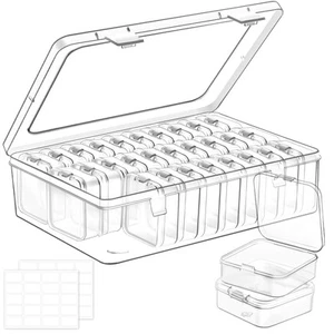 Bead Organizer Box, 31 Pcs Small Clear Plastic Bead Storage Cases, Mini Recta... - Picture 1 of 7