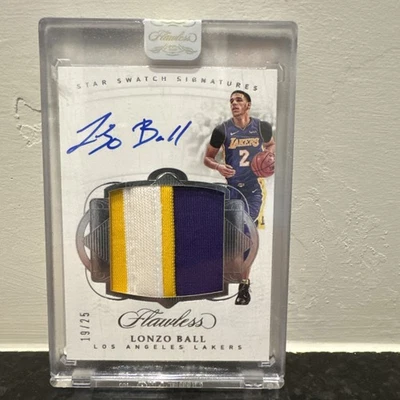 Flawless Lonzo Ball Rookie Star Swatch 2017 automático #19/25 sellado Foto 1 de 3