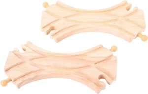Holzgleis doppelt gebogene Weichen (2 Stück) - kompatibel mit Zugsets und Mos - Bild 1 von 12
