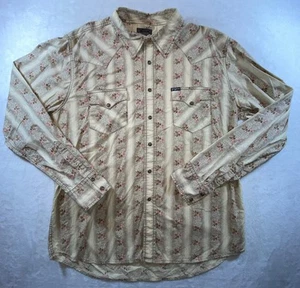 Camisa Southern Threads Para Hombres XL Floral Vestido Occidental Marrón Perla Snap Rockabilly - Imagen 1 de 19