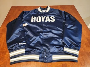 NWT Mitchell & Ness College Vault Georgetown Hoyas Retro Bomber Jacket Mens XL - Picture 1 of 13