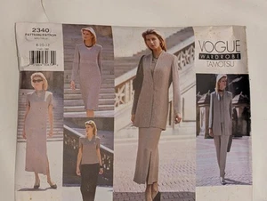 Vintage Sewing Pattern Vogue 2340-Tamotsu Dress Jacket top + 1999 Size 8 10 12 - Picture 1 of 2