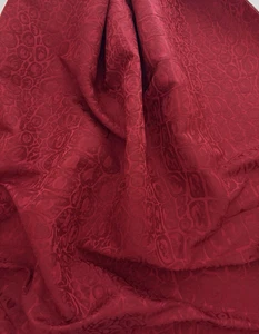 thesign "CROCO" Lipstick red crocodile jacquard-linen/silk/cotton-$225-41"Wx87"L - Picture 1 of 9