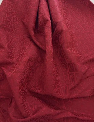 thesign "CROCO" Lipstick red crocodile jacquard-linen/silk/cotton-$225-41"Wx87"L - Image 1 of 4