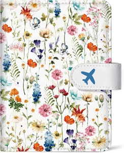 Porta pasaporte viaje con bloque RFID cierre magnetico mujer y hombre floral - Imagen 1 de 12
