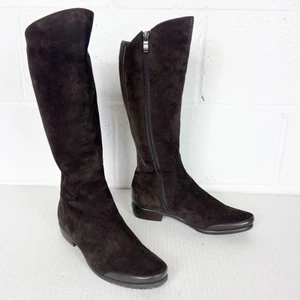 Vintage Ilasio Renzoni Boots Womens 36 Brown Suede Knee High Shearling Lined - Picture 1 of 14