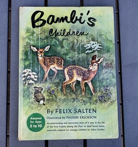 Vintage childrens picture book Bambi's Children Felix Salten 1950 color illus - Bild 1 von 10