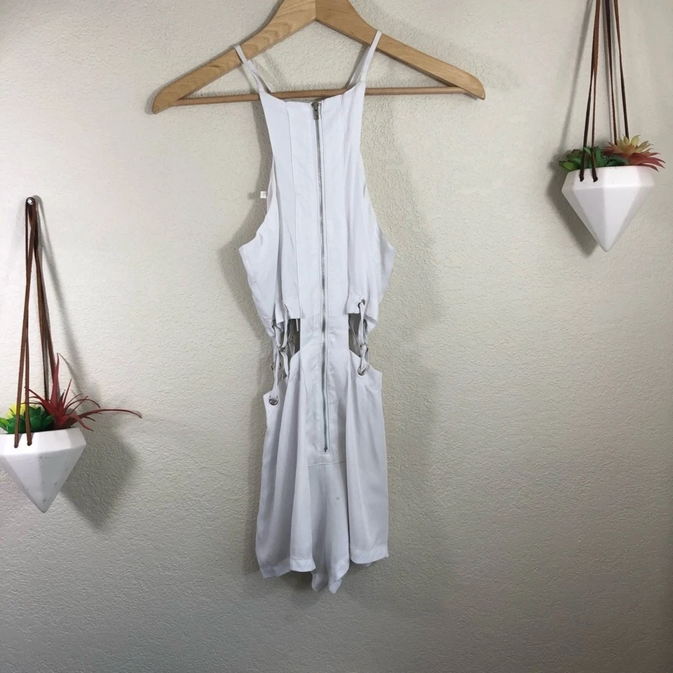 NWT LF | Millau white cutout high neckline romper - Image 1 of 4