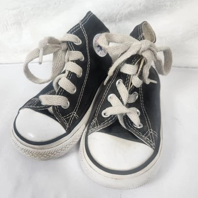 Clásico Converse Chuck Taylor Niño Pequeño 5C All Star Negro Zapatos de caña alta Tenis Foto 1 de 4