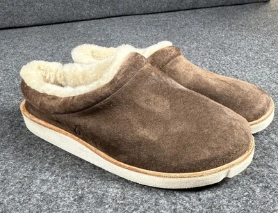Zapatillas de mula de gamuza forradas de piel de oveja OluKai Mahana para mujer talla 5 marrón acogedoras Foto 1 de 4