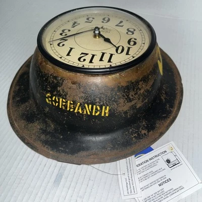 Upcycled Iron Army Helmet Clock Designed By Alma Artte “New With Tags” - Image 1 of 4