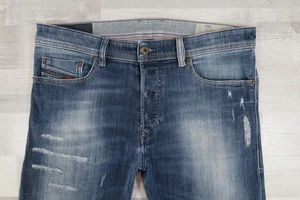 Pantalones de mezclilla para hombre Diesel Tepphar elásticos ajustados azul zanahoria W34 L32 lavado 084QF - Imagen 1 de 14