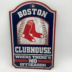 Boston Red Sox Clubhouse Wood Sign "Where There's No Offseason" - Picture 1 of 9