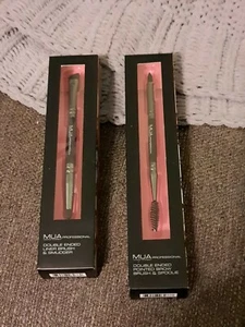 MUA Doppelend Liner Bürste Schlumpf & Doppelend Spitz Braue Bürste & Spule - Bild 1 von 2