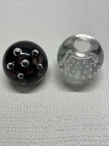 Glass Paperweights Controlled Bubbles - Set of 2 - Vintage - Picture 1 of 20